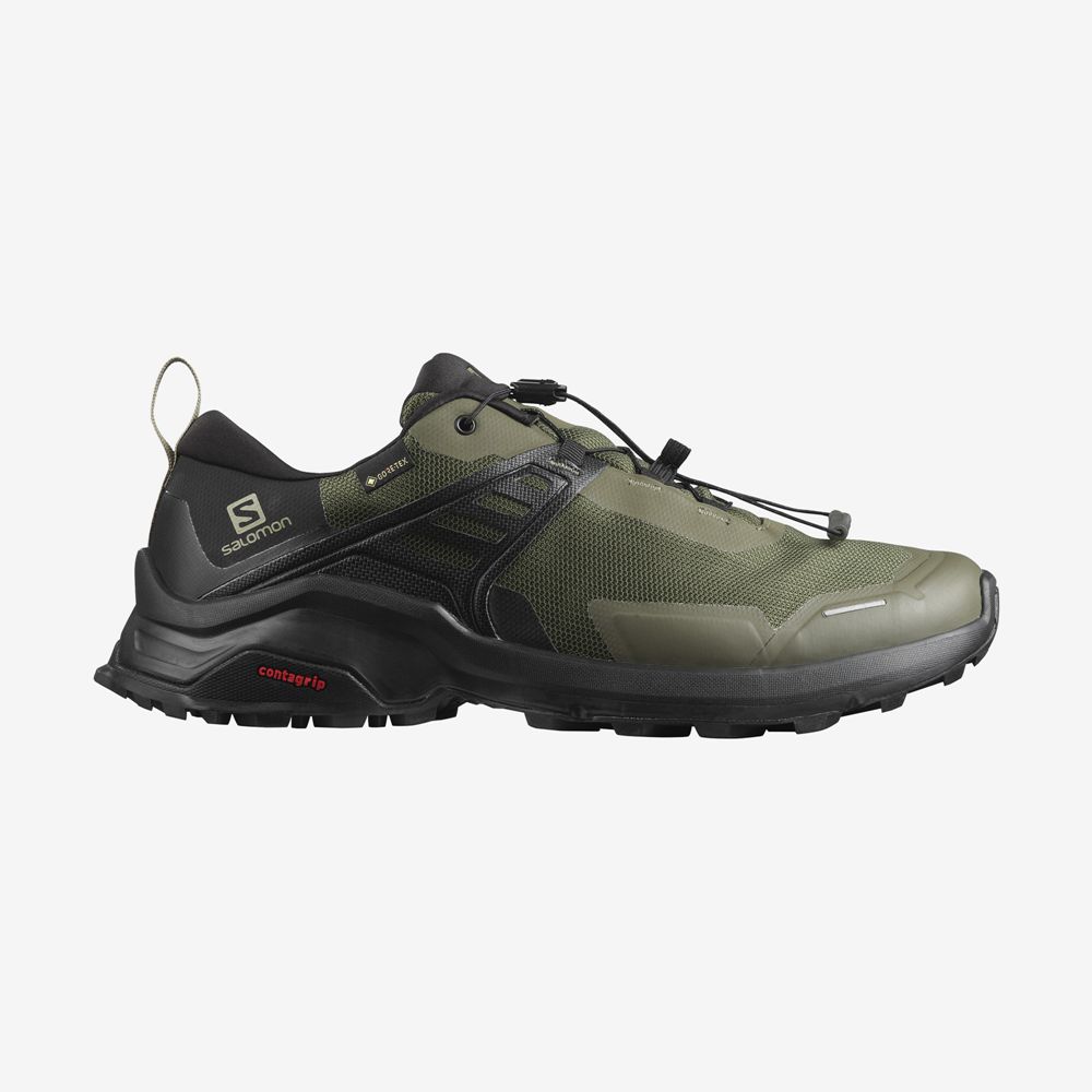 Salomon Singapore Mens Hiking Shoes - X RAISE GORE-TEX Olive Green | 57406-GTVP